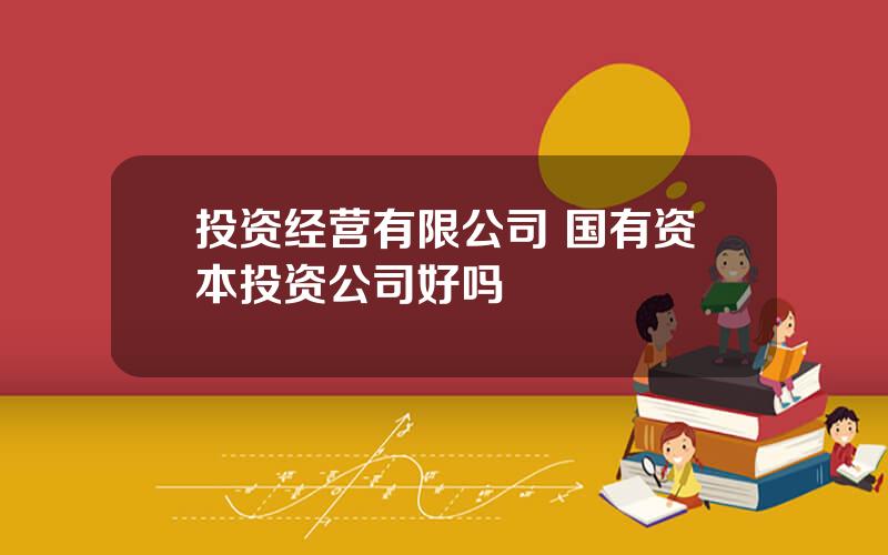 投资经营有限公司 国有资本投资公司好吗